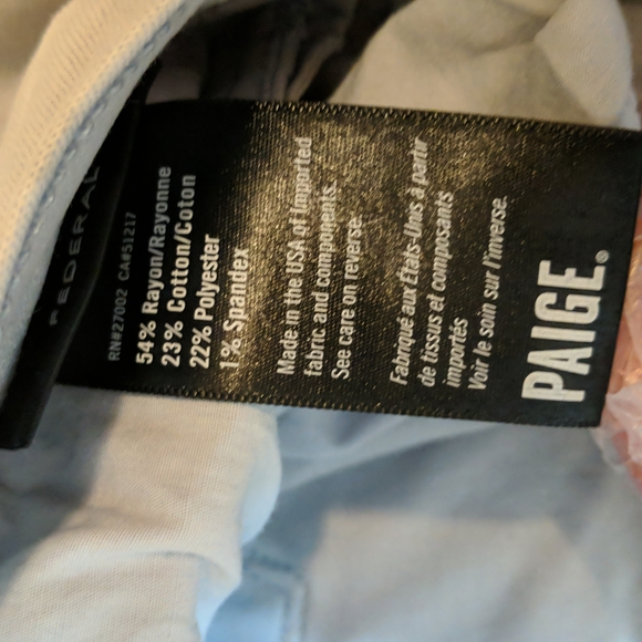 Paige Federal Slim Straight Men's jeans Size 30 Very light blue - Picture 4 of 7